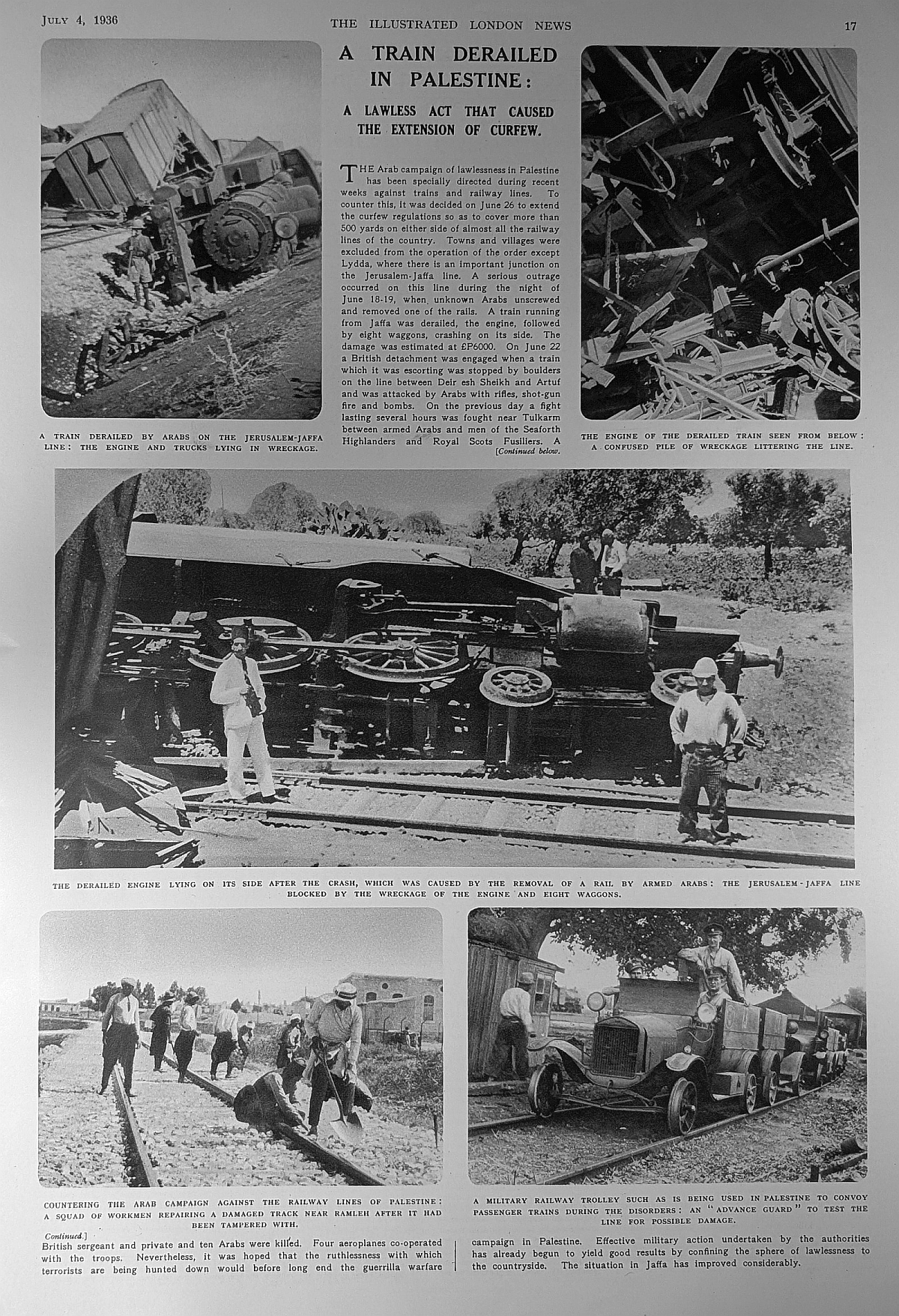 July 4th train derailed in Palestine